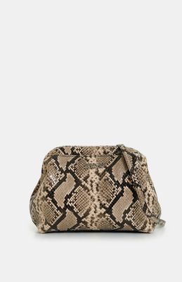 Pochette Essentiel à imprimé serpent brun clair et foncé