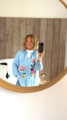 Chemise Flower jeans clair la Cabane