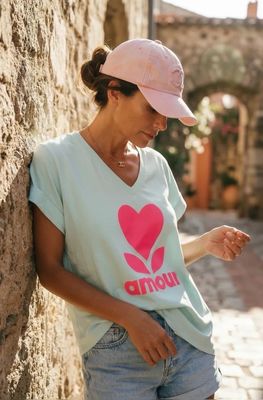 TEE amour ciel et rose fluo la Cabane