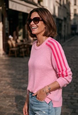 Pull arc en ciel rose La Cabane Pull arc en ciel rose La Cabane