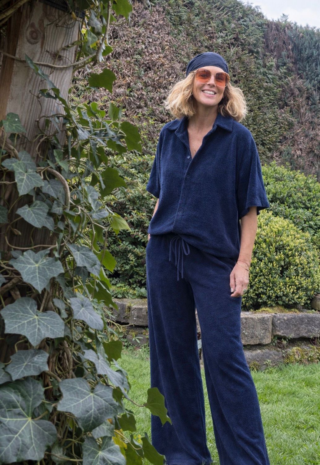 Ensemble éponge Celia bleu marine