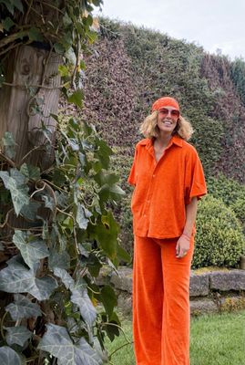 Ensemble éponge Celia orange