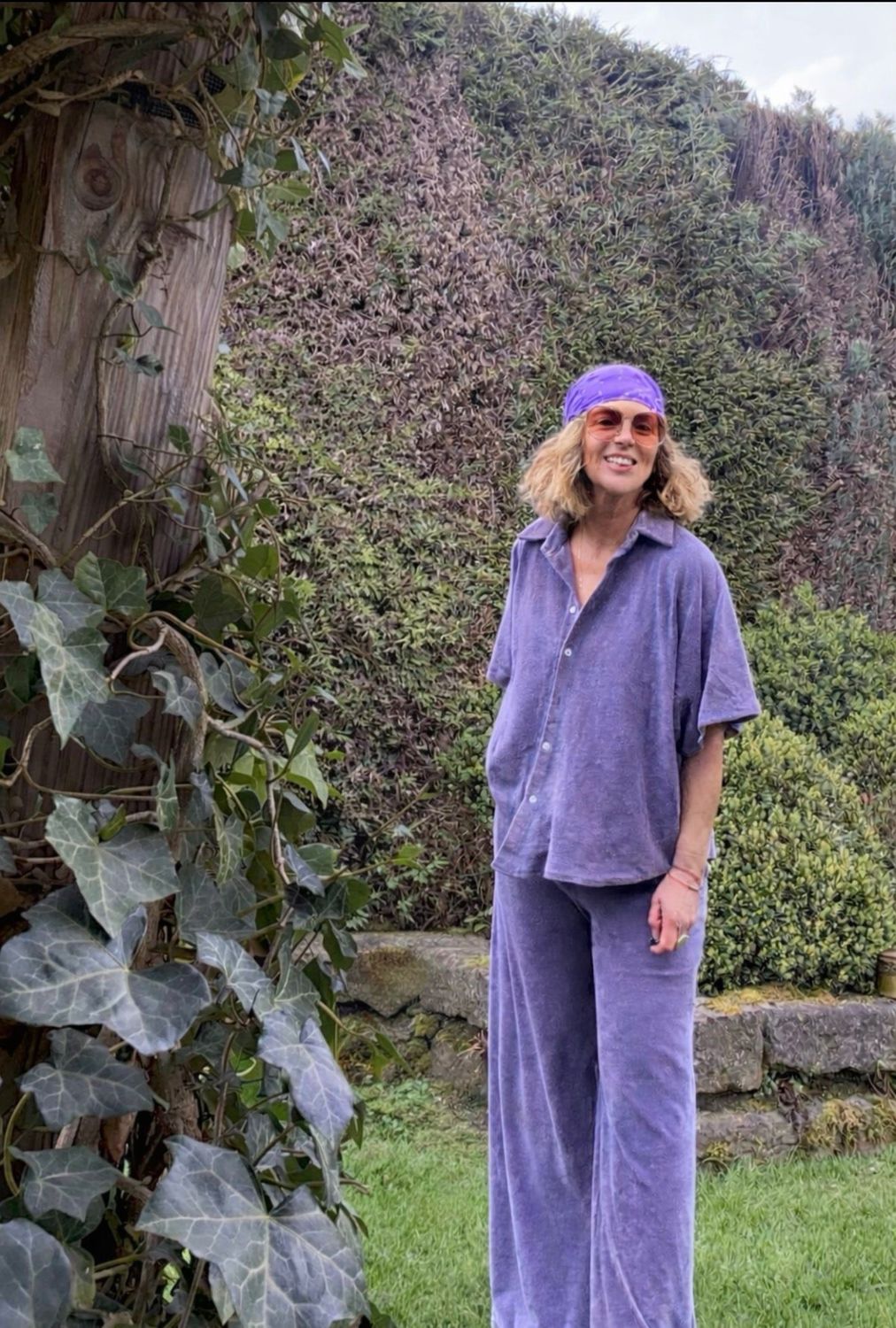 Ensemble éponge Celia mauve