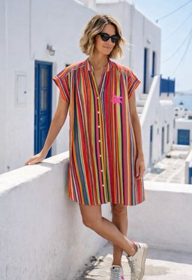 Robe courte multi strip La Cabane