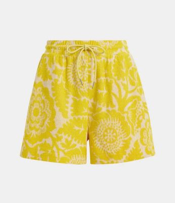 Short Essentiel en jacquard fleuri jaune