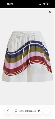 Short Essentiel en coton à rayures blanc cassé et multicolore