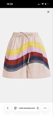Short Essentiel en coton à rayures crème et multicolore