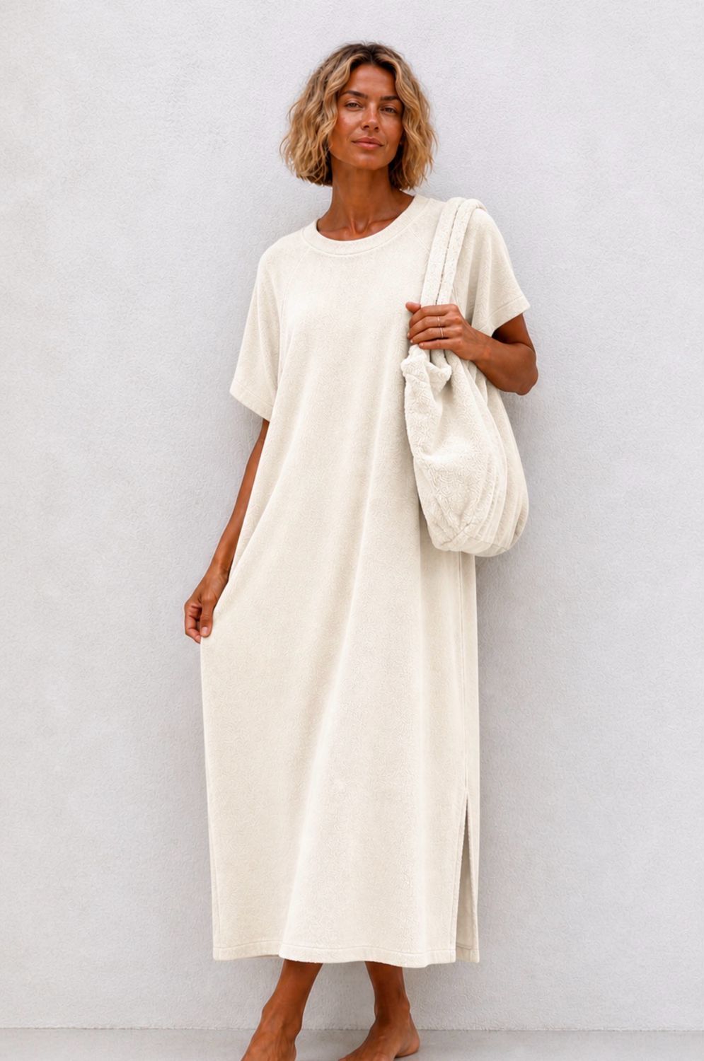 Robe éponge écru Lou