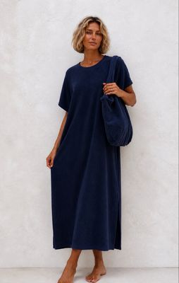 Robe éponge Lou marine