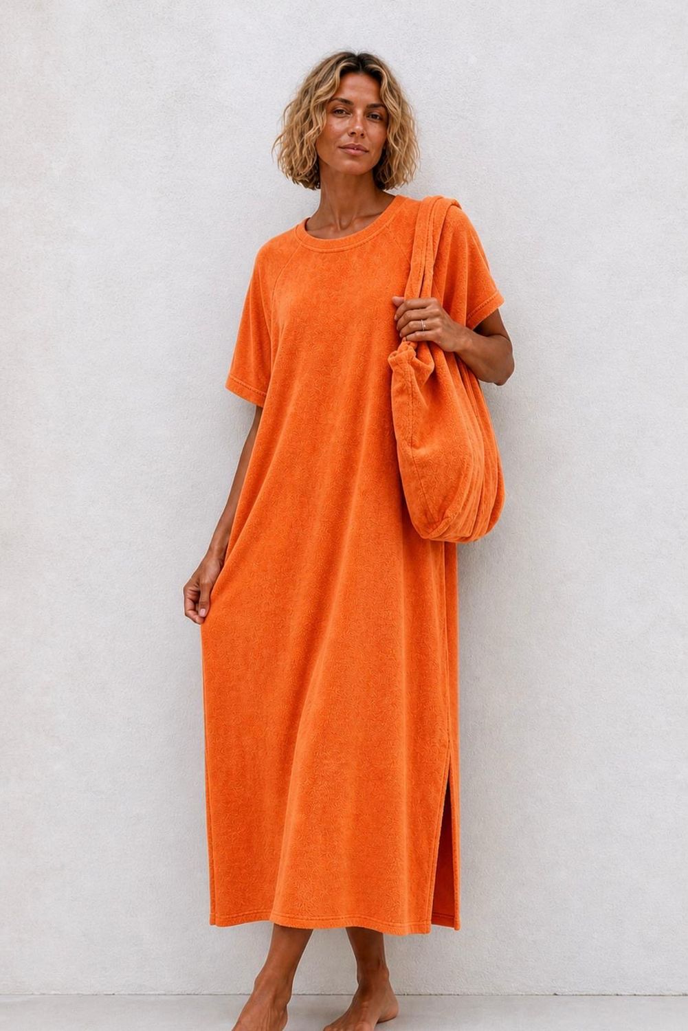 Robe éponge Lou orange