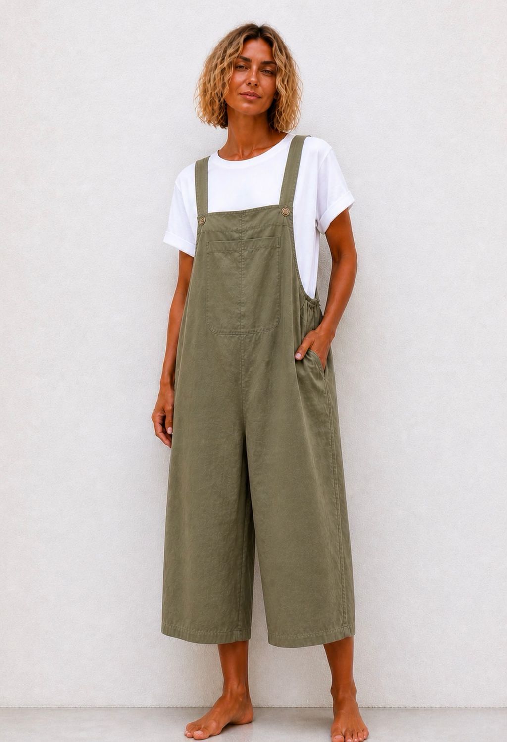 Salopette vintage kaki