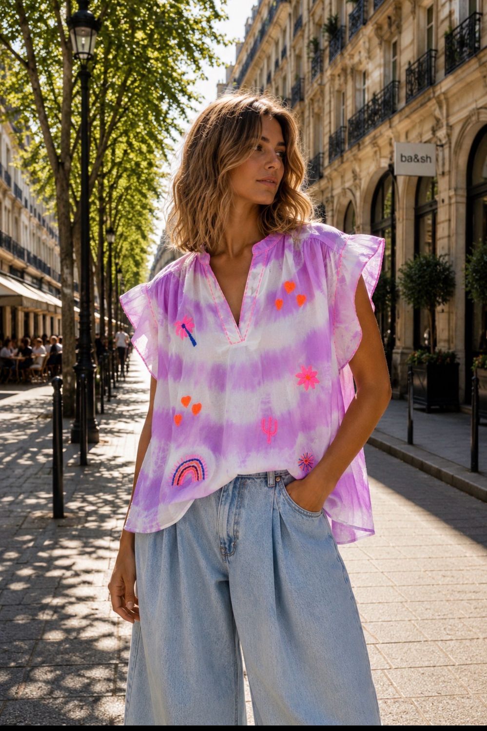 Chemise tye &amp;dye rose