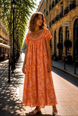 Robe orange la Cabane Robe orange la Cabane