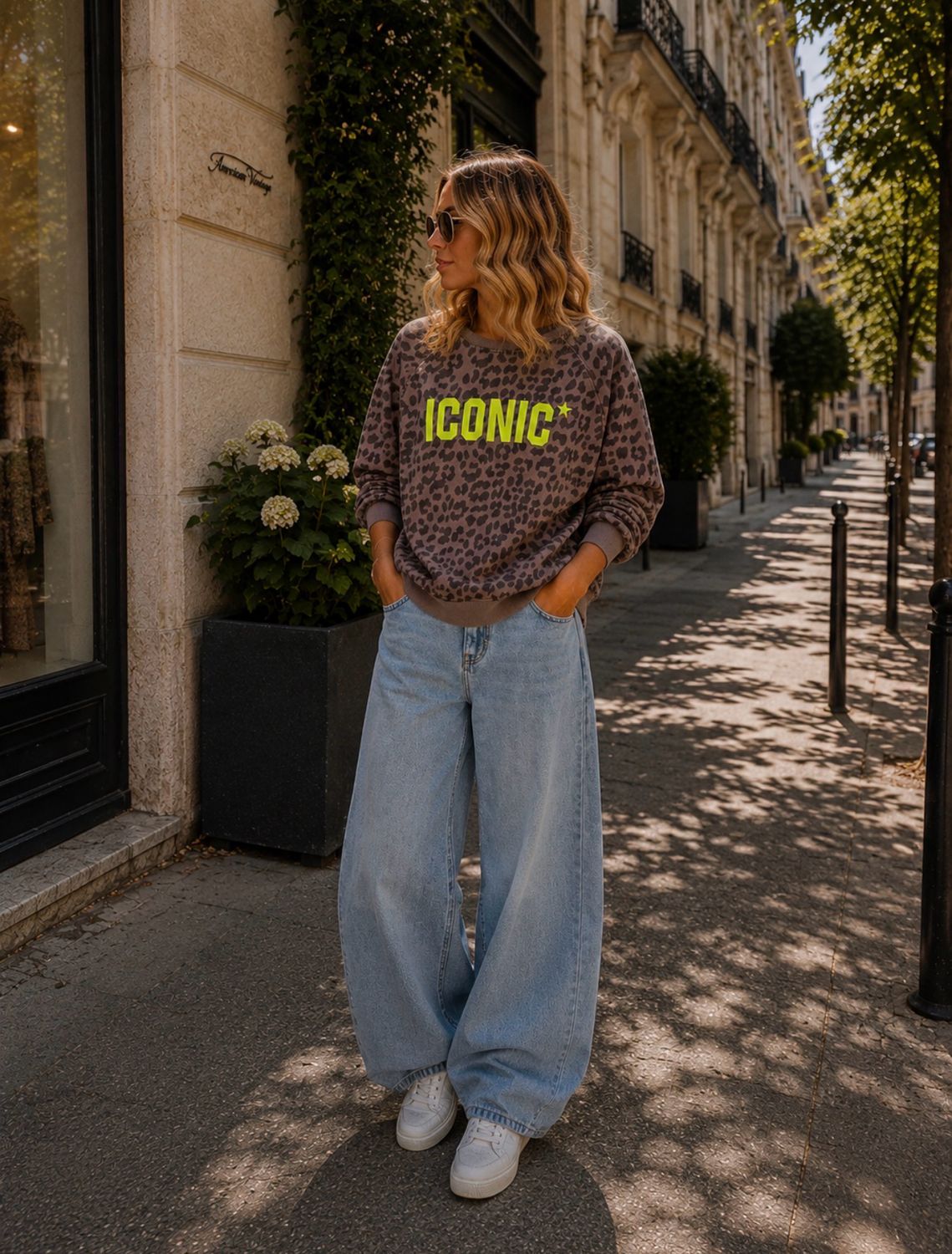 Sweat iconic choco Leopard la cabane