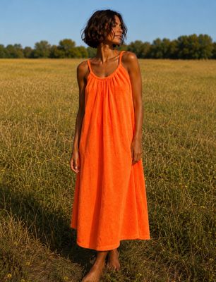 Robe Simone en éponge orange Robe Simone en éponge orange