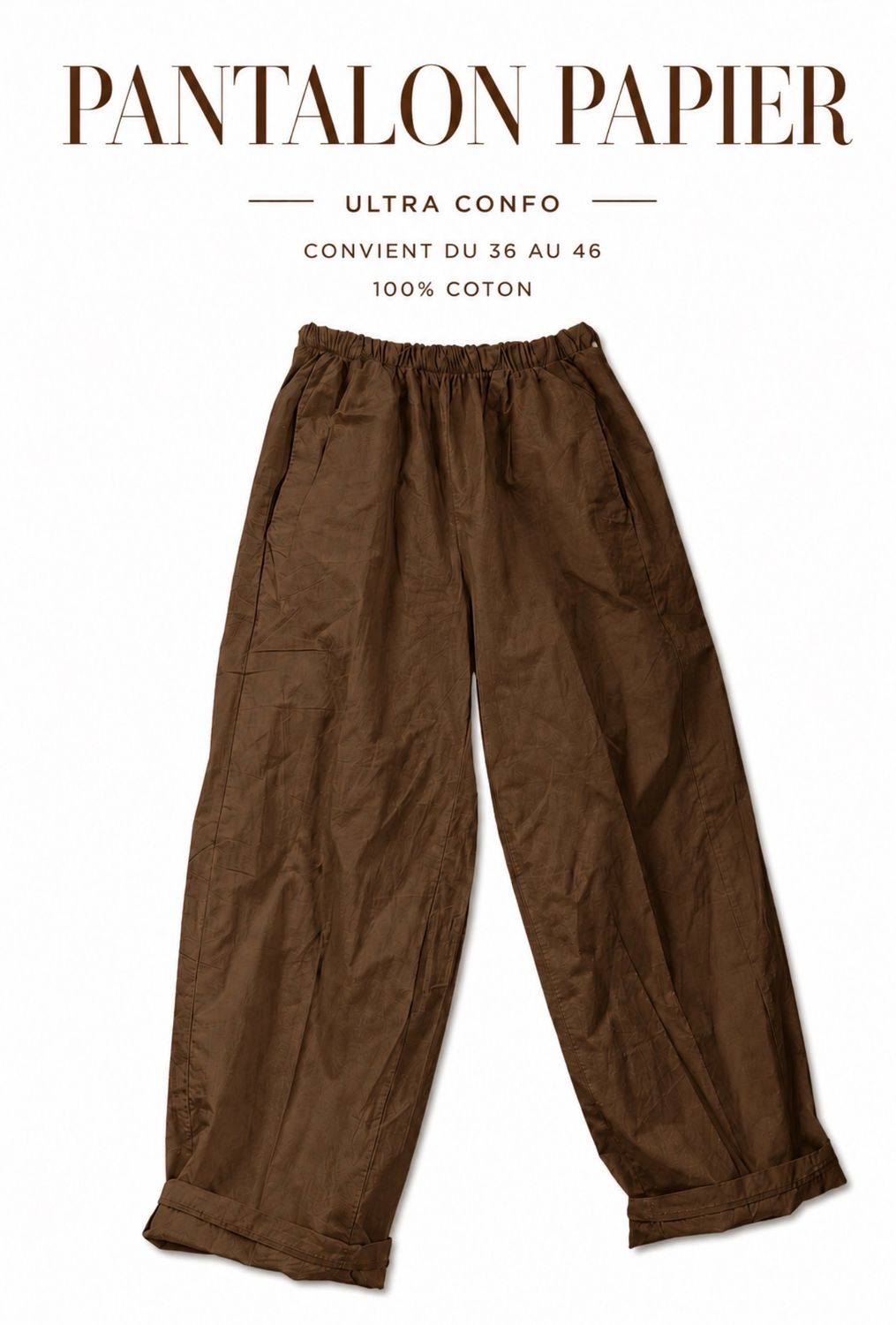 Pantalon papier chocolat