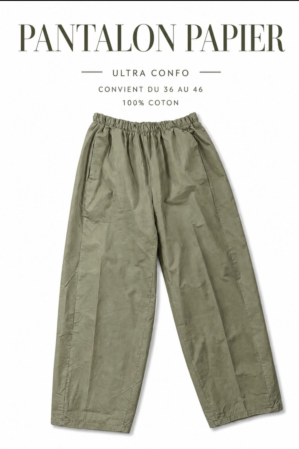 Pantalon papier kaki