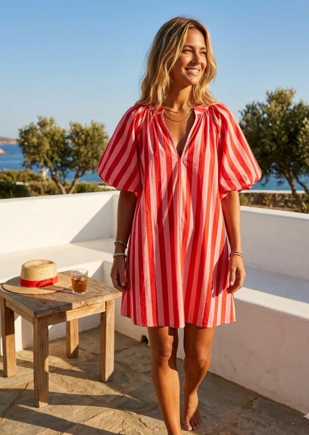 Robe ballon rouge Orange la Cabane