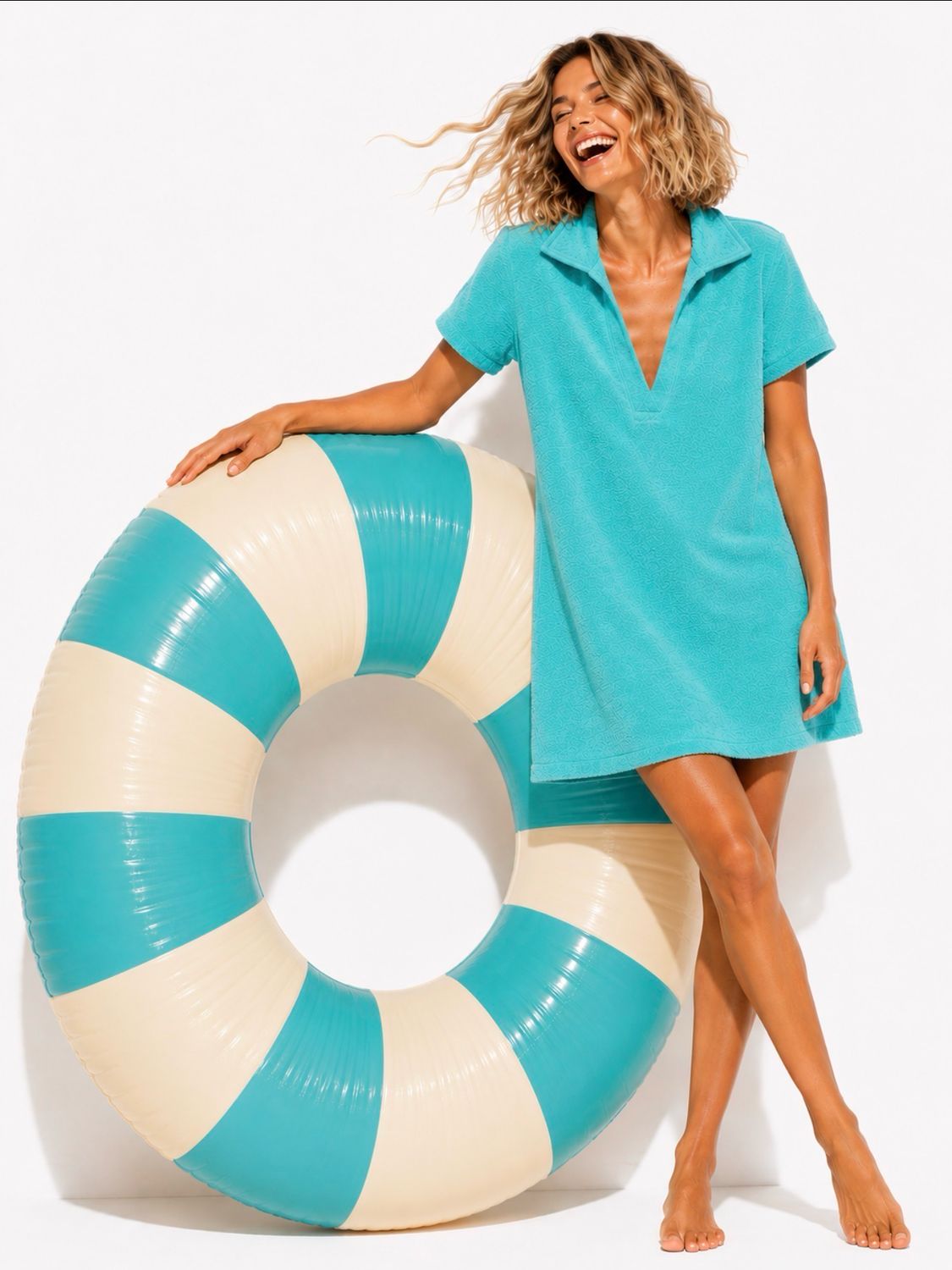 Robe en éponge turquoise