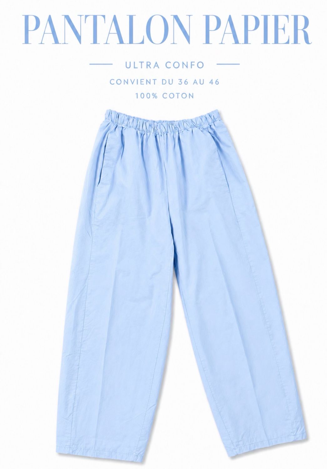 Pantalon papier ciel
