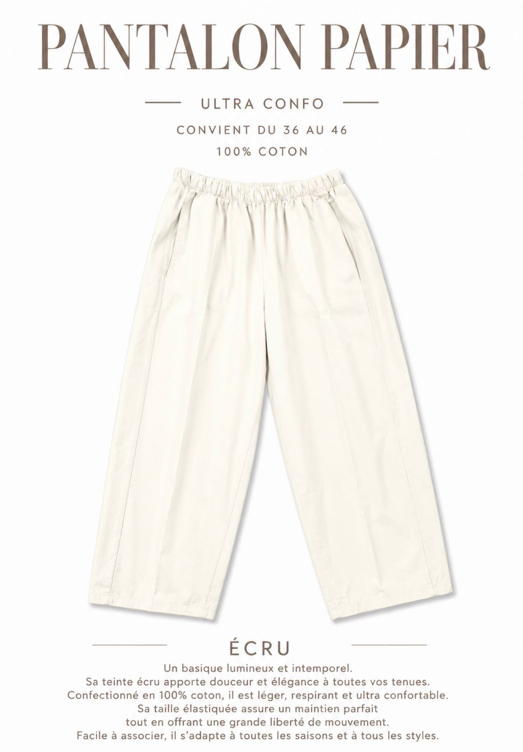 Pantalon papier écru
