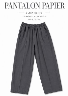 Pantalon papier gris anthracite Pantalon papier gris anthracite