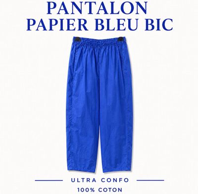 Pantalon papier bleu bic Pantalon papier bleu bic