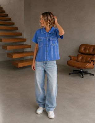 Pull Zoë bleu natier La Cabane Pull Zoë bleu natier La Cabane