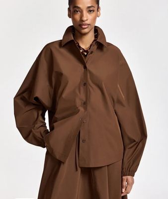 Chemise Essentiel oversize à manches volumineuses marron Chemise Essentiel oversize à manches volumineuses marron