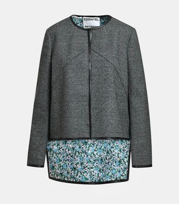 Veste Essentiel style cape et doublures imprimé fleuri bleue et verte Veste Essentiel style cape et doublures imprimé fleuri bleue et verte