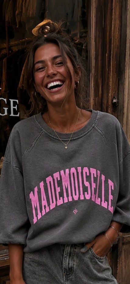 Sweat gris mademoiselle la Cabane Sweat gris mademoiselle la Cabane