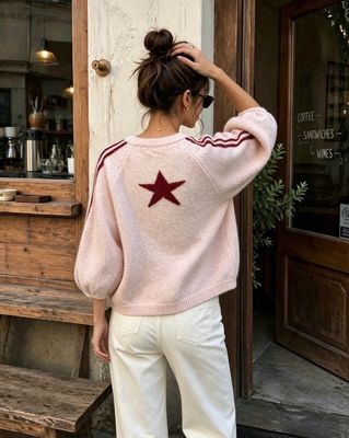 Pull étoile rose la Cabane Pull étoile rose la Cabane