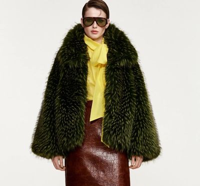 Veste Essentiel oversize en fausse fourrure verte Veste Essentiel oversize en fausse fourrure verte