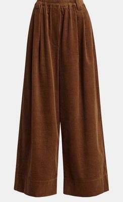 Pantalon Essentiel large en velours côtelé brun Pantalon Essentiel large en velours côtelé brun