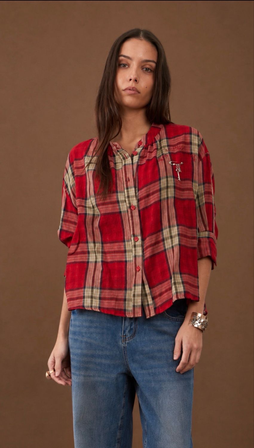 Chemise à carreaux rouge » Orfeo »