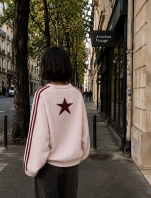 Cardigan étoile rose la Cabane