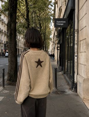 Cardigan étoile Camel la Cabane