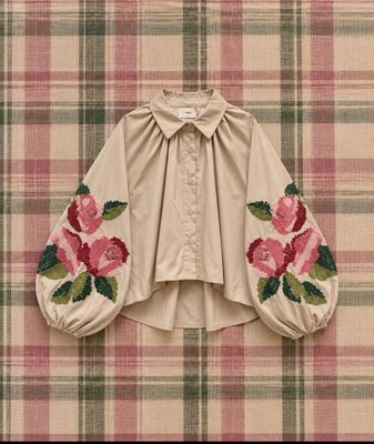 Chemise ballon beige