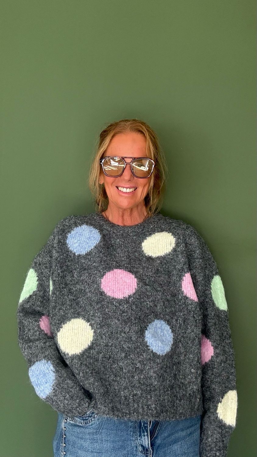 Pull Vanessa gris a pois la Cabane Pull Vanessa gris a pois la Cabane