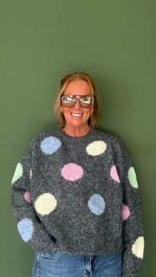 Pull Vanessa gris a pois la Cabane Pull Vanessa gris a pois la Cabane