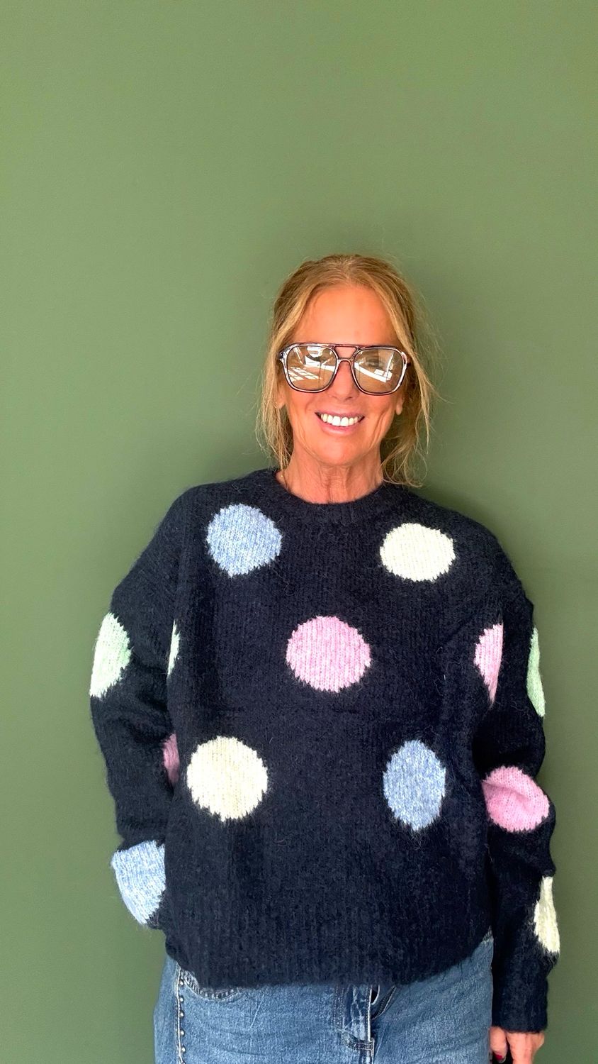 Pull Vanessa Navy â pois la Cabane