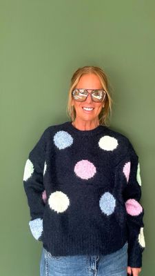 Pull Vanessa Navy â pois la Cabane Pull Vanessa Navy â pois la Cabane