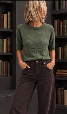 Pull amour kaki la Cabane Pull amour kaki la Cabane