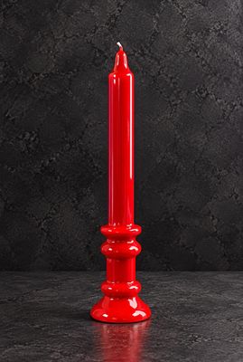 Bougie chandelier en cire rouge Rose Metal