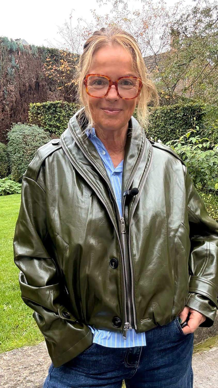 Veste en simili kaki