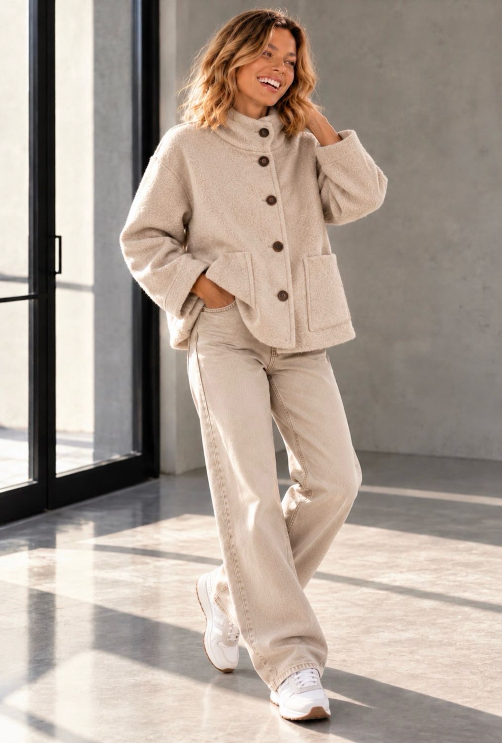 Veste Lucie beige la Cabane