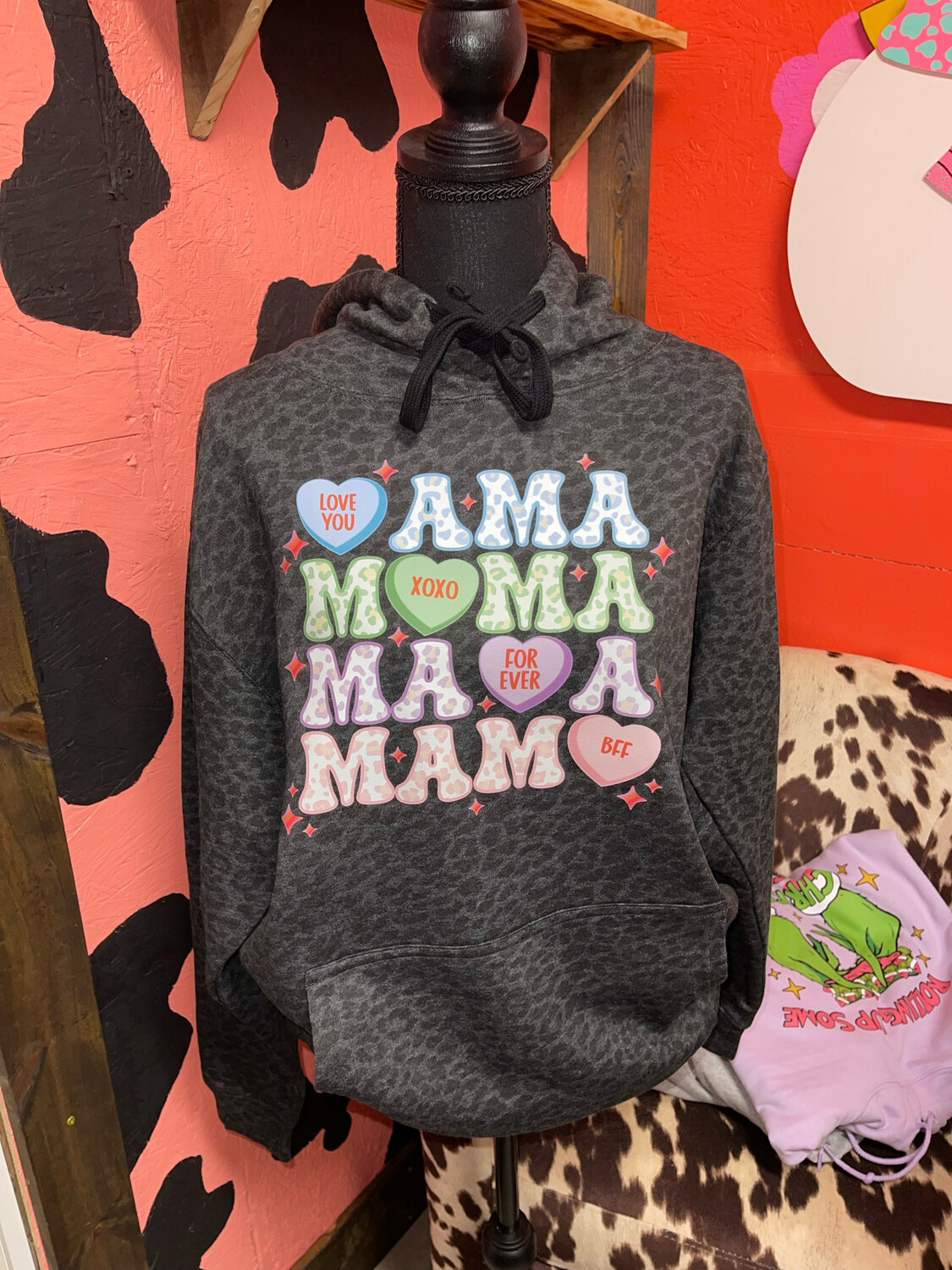 Mama Heart Cheetah Hoodie