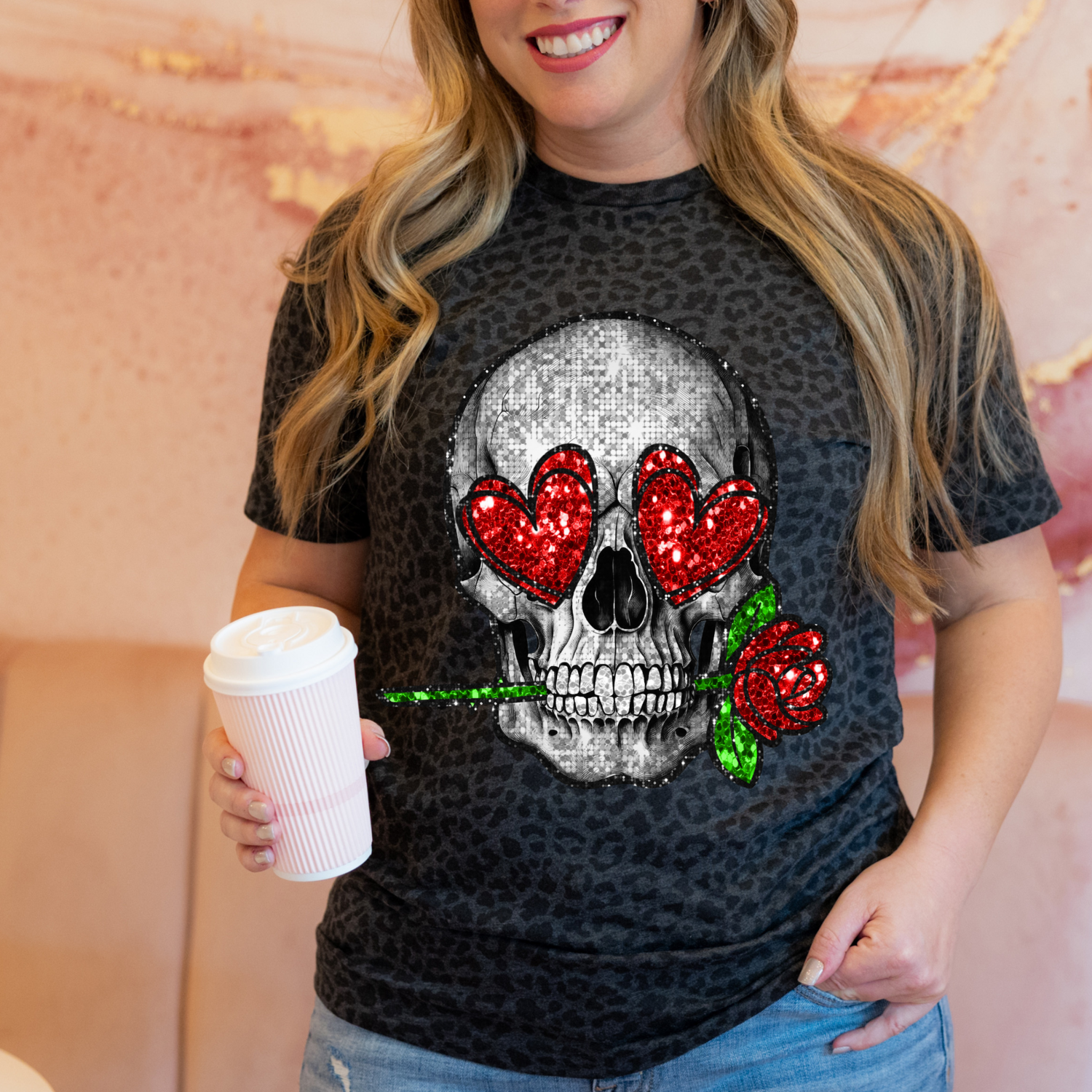 Skull Rose Cheetah Shirt