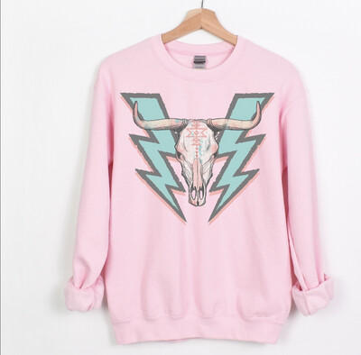 Lighting Bolt Skull Crewneck