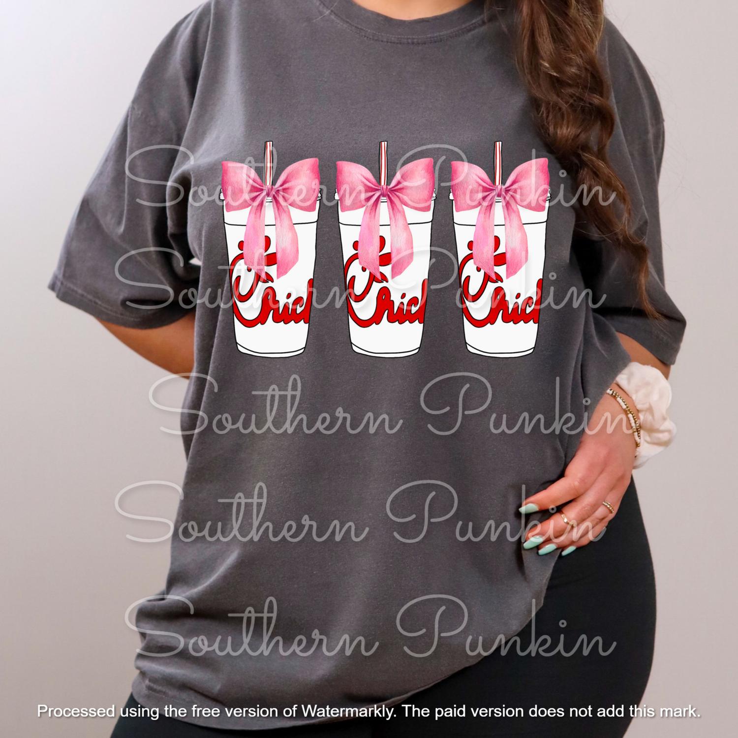 chick bow cups shirt